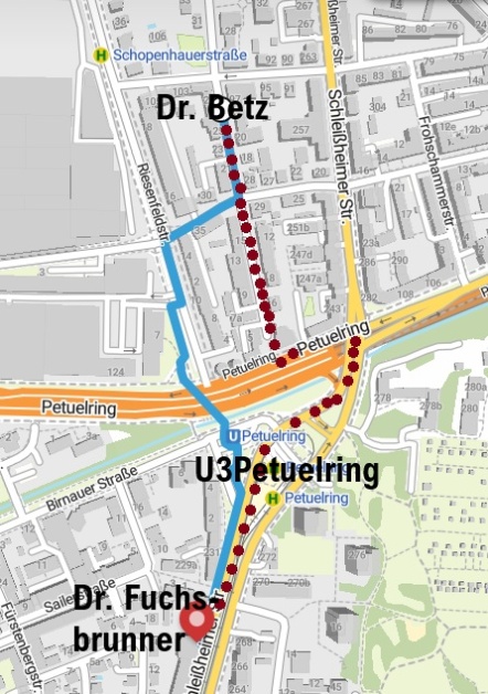 Anfahrt Praxis-Schleissheimer 221 Mnchen